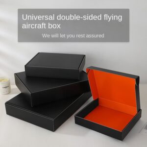 luxury custom logo matte black rigid corrugated mailer shipping box for apparel underwear t shirt skincare