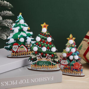 ready to install christmas tree wooden decorations set – home christmas table decor yard outdoor ornaments