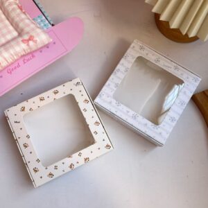 gift box with transparent window custom logo box hair accessories packaging gift box